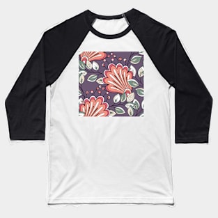 Spring Pattern with Vintage Floral Motifs Baseball T-Shirt